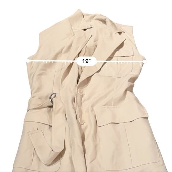 RTR Marina Moscone Collective Cream Long Wrap Vest Coat Sz M - Picture 14 of 16